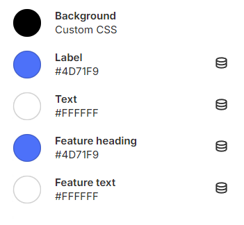 text with features colors